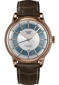 AVIATOR - Zegarek Aviator Zegarek męski Aviator V.3.32.2.272.4 brązowy. Kolor: brązowy #1