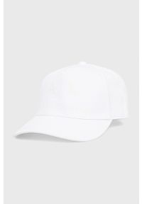 Armani Exchange czapka kolor biały gładka. Kolor: biały. Wzór: gładki