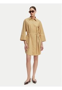GANT - Gant Sukienka koszulowa 4503527 Beżowy Regular Fit. Kolor: beżowy. Materiał: bawełna. Typ sukienki: koszulowe #5