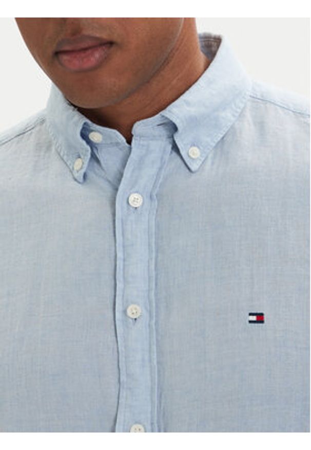 TOMMY HILFIGER - Tommy Hilfiger Koszula MW0MW41530 Niebieski jasny Regular Fit. Kolor: niebieski. Materiał: len