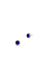 W.KRUK - Kolczyki złote z diamentami i lapis lazuli. Materiał: złote. Kolor: złoty. Wzór: kolorowy. Kamień szlachetny: lapis lazuli, diament #1