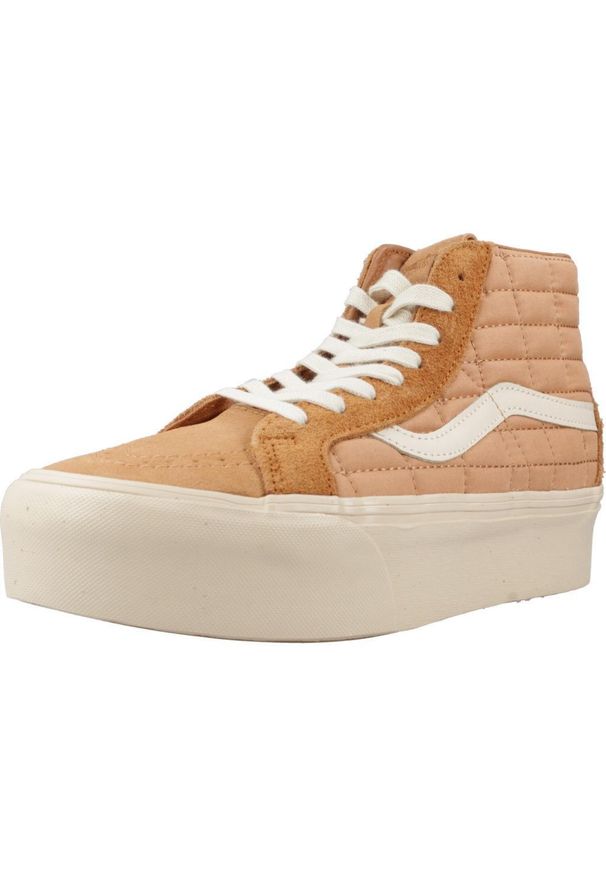 Tenisówki Vans Model Sk8-hi Reissue Plat Kolor Brązowy. Kolor: brązowy. Materiał: tkanina