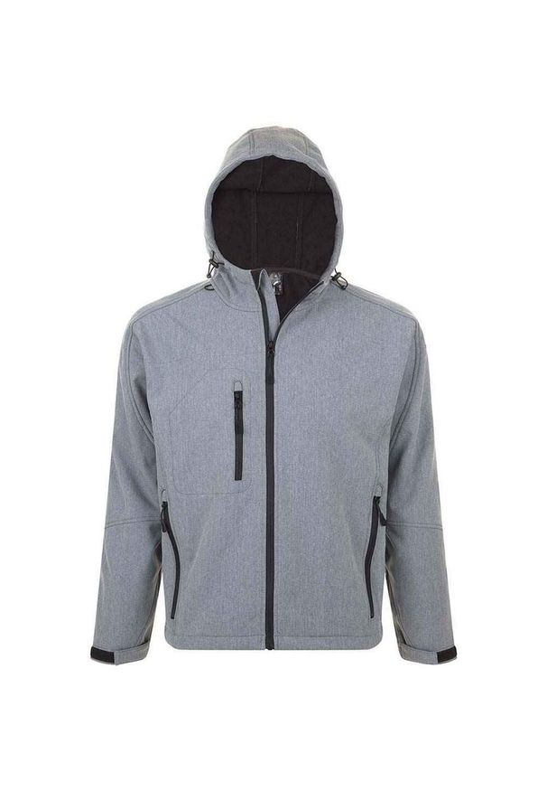 SOL'S - Męska Kurtka Soft Shell Replay Z Kapturem. Typ kołnierza: kaptur. Kolor: szary. Sport: turystyka piesza