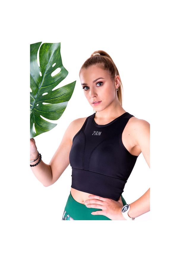 2SkIN - Stanik sportowy damski 2skin QUEEN BLACK. Kolor: czarny. Materiał: poliester, elastan