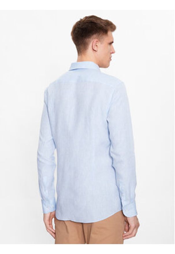 BOSS - Boss Koszula 50490234 Błękitny Slim Fit. Kolor: niebieski. Materiał: len