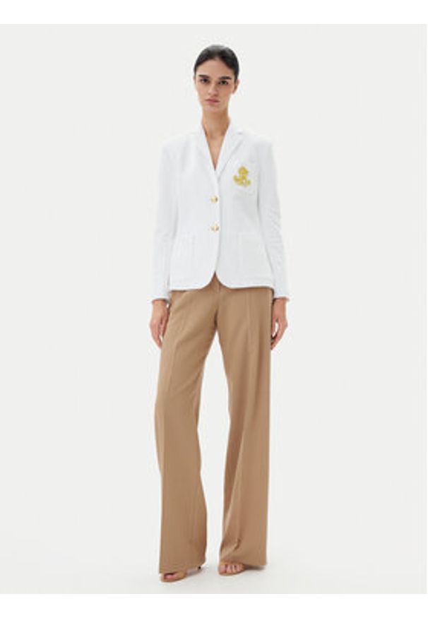 Lauren Ralph Lauren Marynarka Spsu20 200797305 Biały Regular Fit. Kolor: biały. Materiał: bawełna