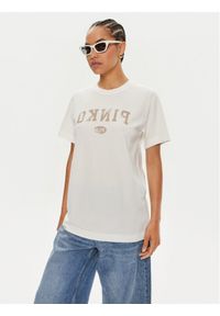 Pinko T-Shirt Tiramisu 104269 Biały Reglan Fit. Kolor: biały. Materiał: bawełna