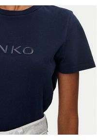 Pinko T-Shirt Jersey Old Wash Logo 101752 A227 Granatowy Regular Fit. Kolor: niebieski. Materiał: bawełna