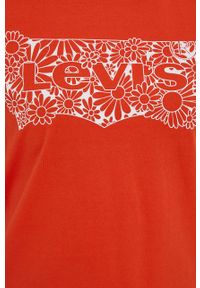 Levi's® - Levi's t-shirt bawełniany kolor pomarańczowy. Okazja: na spotkanie biznesowe, na co dzień. Kolor: pomarańczowy. Materiał: bawełna. Wzór: nadruk. Styl: biznesowy, casual #4