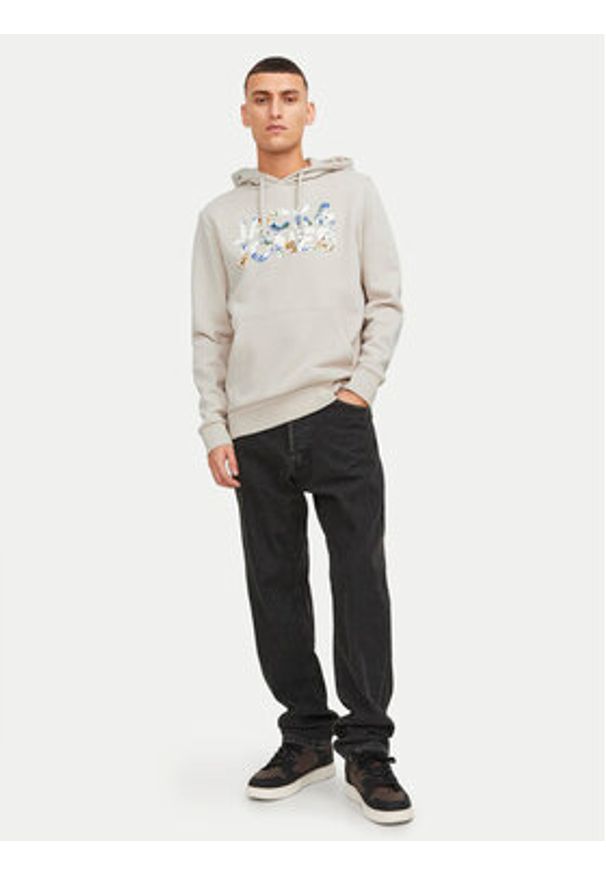 Jack & Jones Bluza Jeff 12250682 Beżowy Standard Fit. Kolor: beżowy. Materiał: syntetyk, bawełna