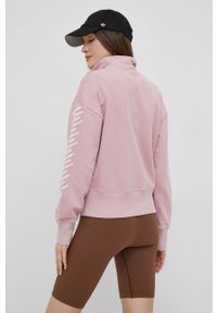 Superdry bluza bawełniana damska kolor różowy z nadrukiem. Kolor: różowy. Materiał: bawełna. Długość: krótkie. Wzór: nadruk #4