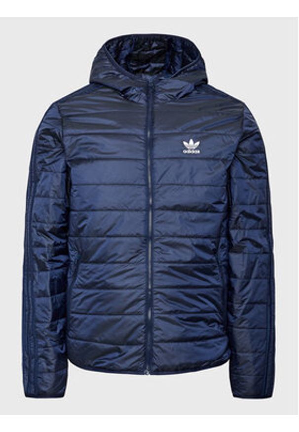 Adidas - adidas Kurtka przejściowa Padded Hooded Puffer Jacket HL9210 Niebieski Regular Fit. Kolor: niebieski. Materiał: syntetyk