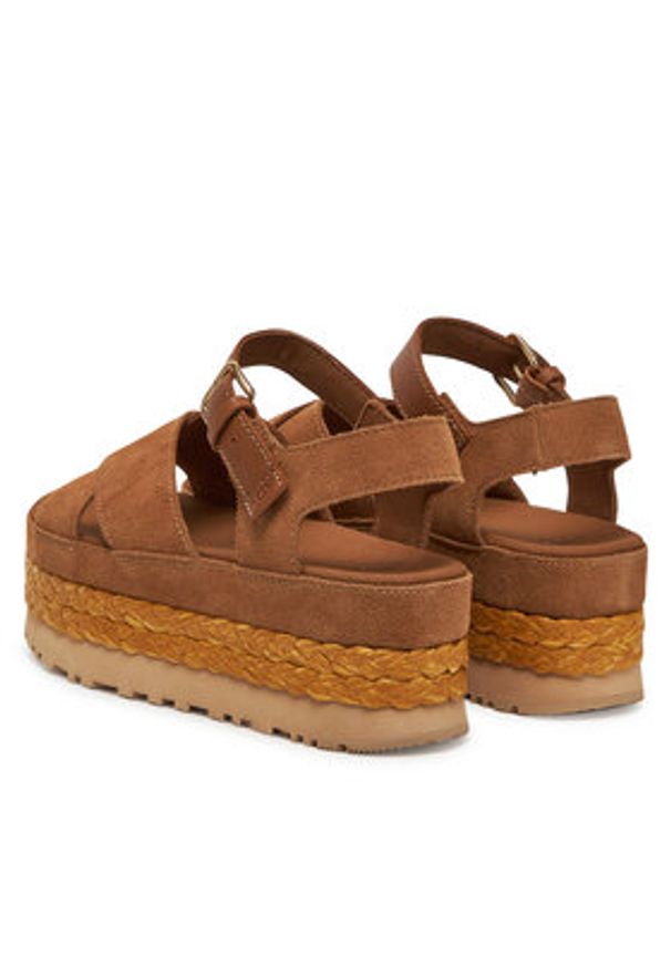 Ugg Espadryle W Aubrey Ankle Strap 1167471 Brązowy. Kolor: brązowy. Materiał: zamsz, skóra