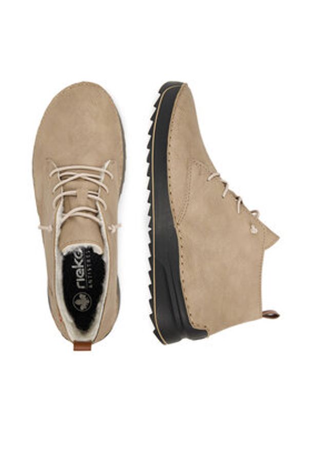 Rieker Trzewiki 51510-60 Beżowy. Kolor: beżowy. Materiał: materiał, syntetyk