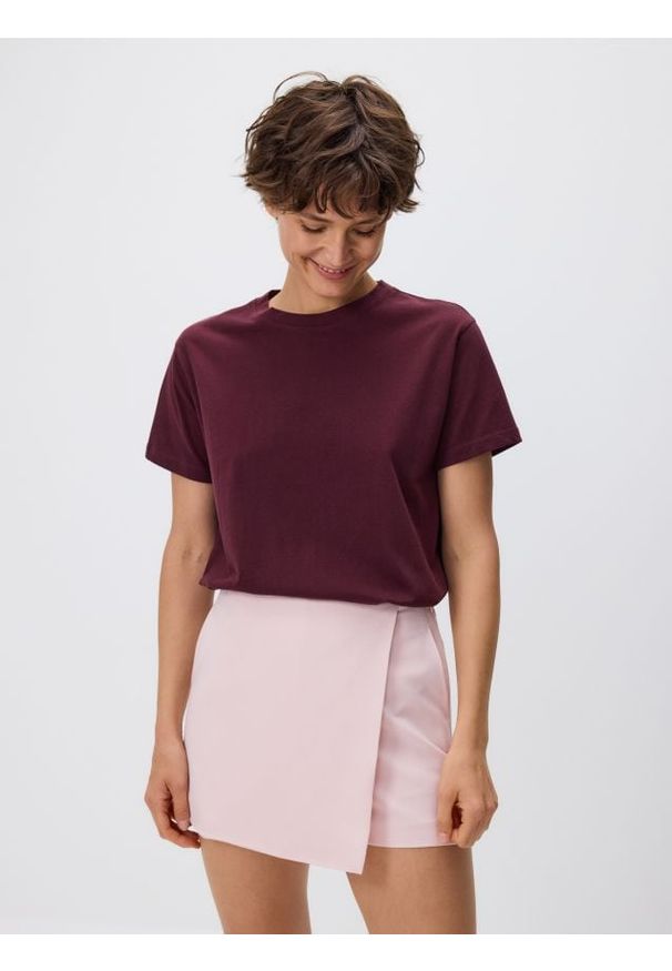 Reserved - Spódnico-szorty z wiskozą - pastelowy róż. Kolor: różowy. Materiał: wiskoza
