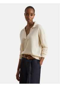 Lauren Ralph Lauren - LAUREN RALPH LAUREN Sweter 200P14056001 Kremowy Regular Fit. Kolor: kremowy. Materiał: bawełna #1