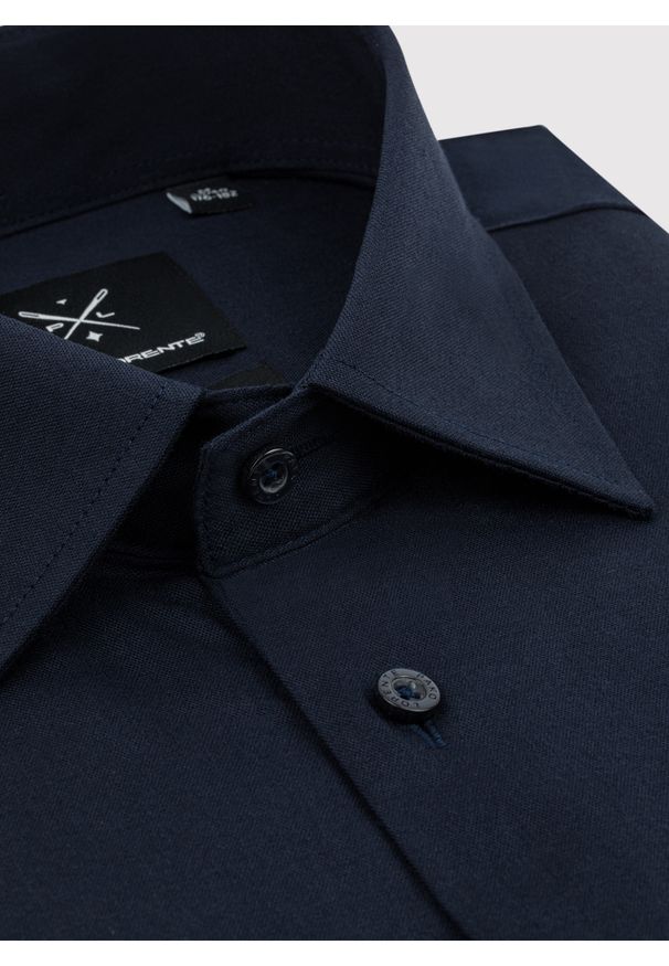 Pako Lorente - PAKO LORENTE – Granatowa koszula męska. Kolor: niebieski. Materiał: bawełna. Długość rękawa: długi rękaw. Długość: długie. Wzór: gładki