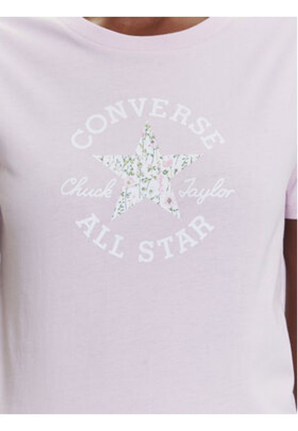 Converse T-Shirt Floral Chuck Taylor 10027751-A03 Różowy Regular Fit. Kolor: różowy. Materiał: bawełna