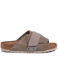 Birkenstock Klapki Kyoto 1015573 Szary. Kolor: szary. Materiał: skóra, zamsz #5