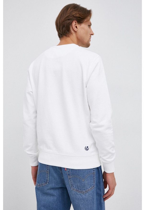 Pepe Jeans Bluza bawełniana George Crew męska kolor biały z nadrukiem. Okazja: na co dzień. Kolor: biały. Materiał: bawełna. Wzór: nadruk. Styl: casual