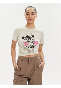 only - ONLY T-Shirt Mickey 15317991 Beżowy Regular Fit. Kolor: beżowy. Materiał: bawełna #1