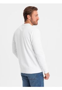 Ombre Clothing - Męska bluza z nadrukiem zakładana przez głowę - biała V1. Kolor: biały. Materiał: poliester, bawełna. Wzór: nadruk #4