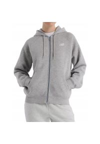 New Balance - BLUZA damska NEW BALANCE WJ43525AG sportowa bawełniana na zamek. Kolor: szary. Materiał: bawełna. Sport: bieganie #1