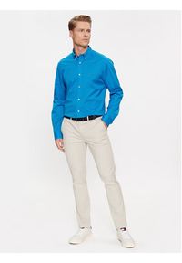 TOMMY HILFIGER - Tommy Hilfiger Chinosy Bleecker MW0MW26619 Beżowy Slim Fit. Kolor: beżowy. Materiał: bawełna