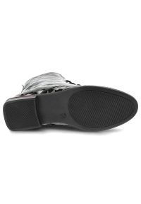 Zielone Botki Artiker Ocieplane Skórzane Buty Damskie. Kolor: zielony. Materiał: skóra. Szerokość cholewki: normalna. Sezon: zima, jesień. Obcas: na obcasie. Styl: elegancki. Wysokość obcasa: niski #3