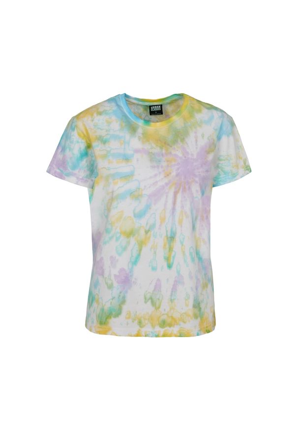 Urban Classics - Koszulka Damska Tie Dye Boyfriend T-shirt. Kolor: różowy. Sport: turystyka piesza