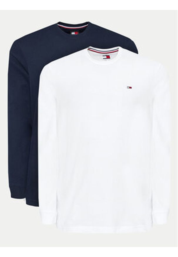 Tommy Jeans Komplet 2 longsleeve DM0DM20731 Kolorowy Slim Fit. Materiał: bawełna. Długość rękawa: długi rękaw. Wzór: kolorowy