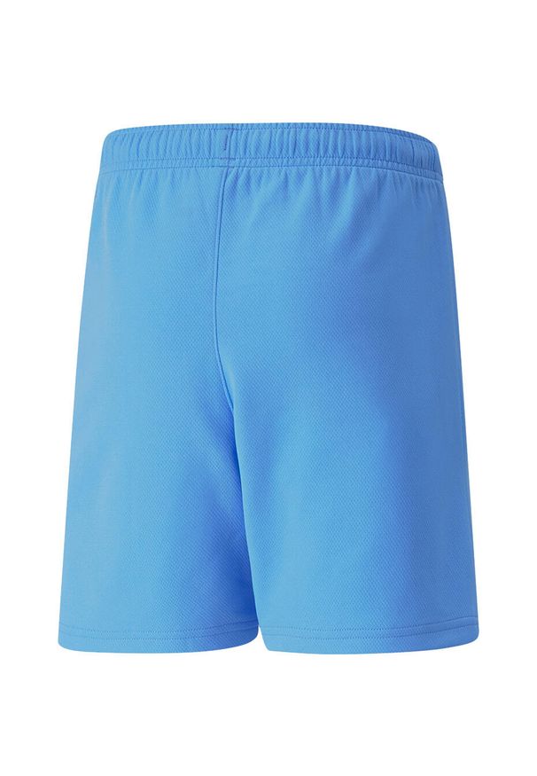 Spodenki piłkarskie dla dzieci Puma teamRISE Short Jr. Kolor: biały, wielokolorowy, niebieski