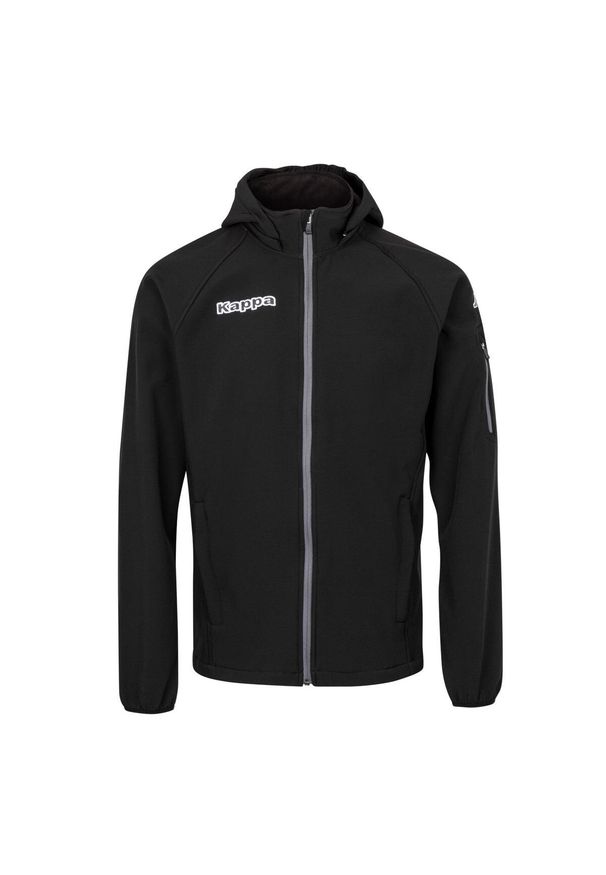 Kurtka softshellowa dla dzieci Kappa Valas. Kolor: czarny. Materiał: softshell. Sport: fitness, piłka nożna
