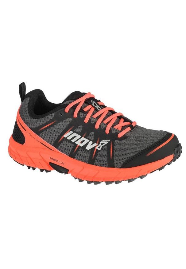 Buty Inov-8 Parkclaw 240 W 000798-GYPK-S-01 czarne pomarańczowe szare. Kolor: czarny, wielokolorowy, szary, pomarańczowy. Materiał: skóra, syntetyk, tkanina, guma. Szerokość cholewki: normalna