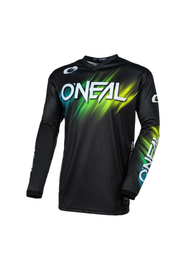 O'NEAL - Bluza jersey rowerowy mtb męski O'neal Voltage. Kolor: wielokolorowy, czarny, zielony. Materiał: jersey