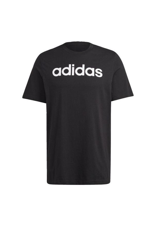 Adidas - Essentials Single Jersey Linear Embroidered Logo Tee. Kolor: biały, zielony, wielokolorowy, brązowy. Materiał: jersey