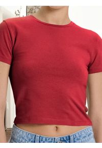 Sinsay - Crop top - brązowy. Kolor: brązowy