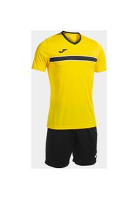 Zestaw Sportowy Joma Victory Żółty L - Oddychający i Trwały. Kolor: czarny, żółty, wielokolorowy. Materiał: dresówka. Sport: piłka nożna
