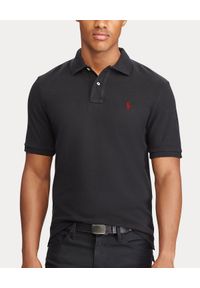 Ralph Lauren - RALPH LAUREN - Czarny t-shirt polo Classic Fit. Typ kołnierza: polo. Kolor: czarny. Materiał: bawełna. Wzór: haft. Styl: klasyczny