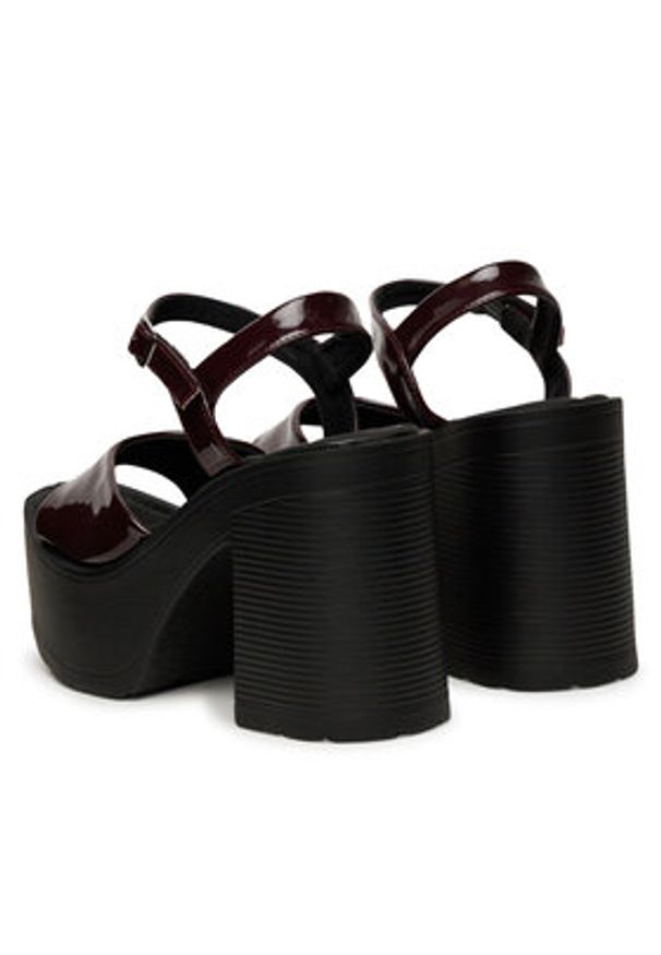 DeeZee Sandały ZB8358-1 Bordowy. Kolor: czerwony. Materiał: skóra