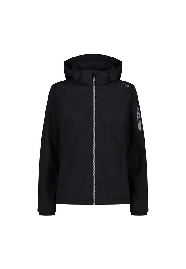 Kurtka przeciwdeszczowa damska z kapturem CMP. Typ kołnierza: kaptur. Kolor: czarny. Sport: turystyka piesza