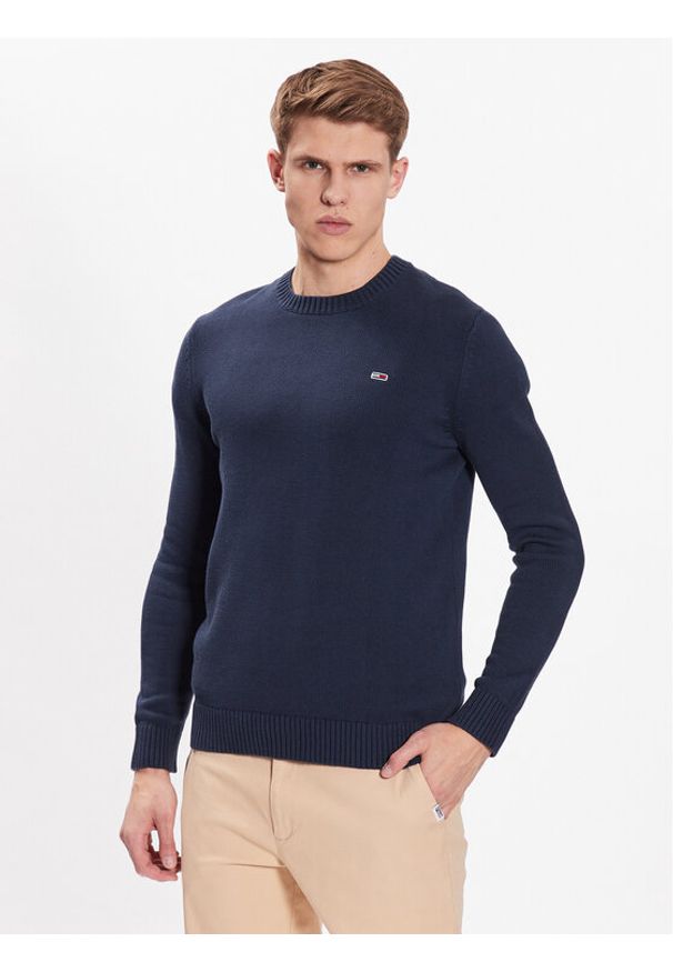 Tommy Jeans Sweter Tjm Essential DM0DM11856 Granatowy Regular Fit. Kolor: niebieski. Materiał: bawełna