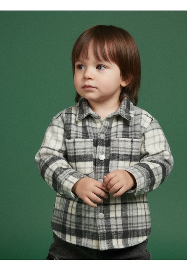 Sinsay - Kurtka koszulowa z pikowaną podszewką - szary. Kolor: szary