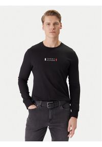 TOMMY HILFIGER - Tommy Hilfiger Longsleeve Brand Love Ls Tee MW0MW41454 Czarny Slim Fit. Kolor: czarny. Materiał: bawełna. Długość rękawa: długi rękaw #1