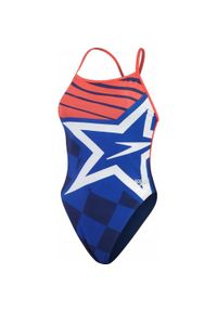 Speedo - Damski Jednoczęściowy Kostium Kąpielowy Placement Digital. Kolor: niebieski, czerwony, wielokolorowy