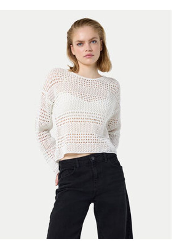 Noisy may - Noisy May Sweter Laika 27029389 Biały Regular Fit. Kolor: biały. Materiał: bawełna