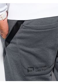 Ombre Clothing - Spodnie męskie dresowe P1002 - grafitowe - XXL. Okazja: na co dzień. Kolor: szary. Materiał: dresówka. Styl: casual, elegancki