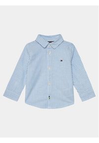 TOMMY HILFIGER - Tommy Hilfiger Komplet koszula i spodnie materiałowe Baby Ithaca Shirt Set Giftbox KN0KN01784 Niebieski Regular Fit. Kolor: niebieski. Materiał: bawełna #4