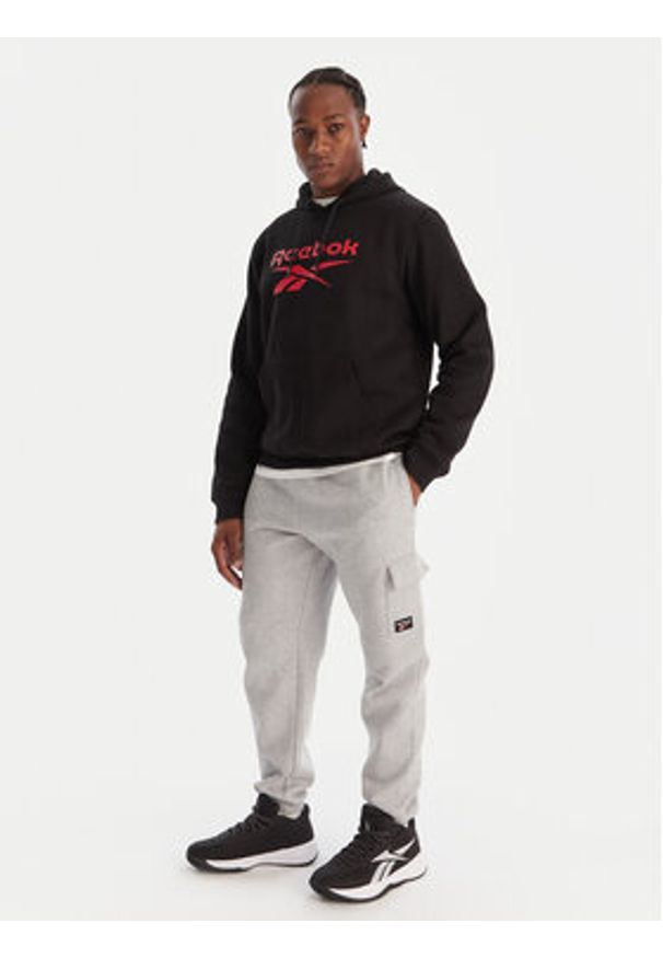 Reebok Bluza RK25152CCM Czarny Regular Fit. Kolor: czarny. Materiał: syntetyk