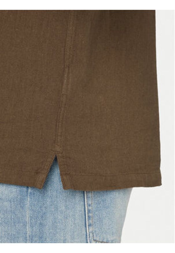 Tommy Jeans Koszula DM0DM23058 Brązowy Regular Fit. Kolor: brązowy. Materiał: bawełna